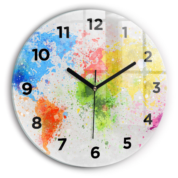 Orologio rotondo Mappa del mondo su carta