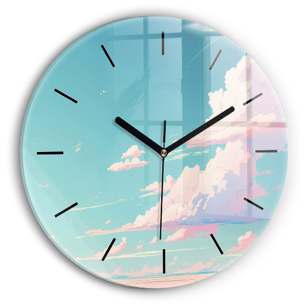 Orologio rotondo in vetro Colore pastello del cielo