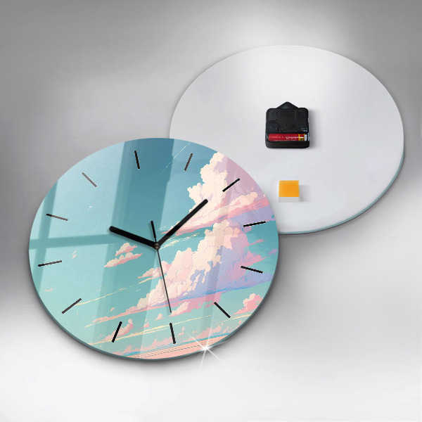 Orologio rotondo in vetro Colore pastello del cielo