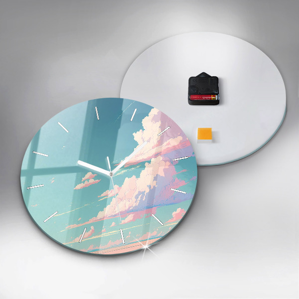 Orologio rotondo in vetro Colore pastello del cielo