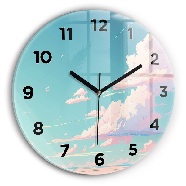 Orologio rotondo in vetro Colore pastello del cielo