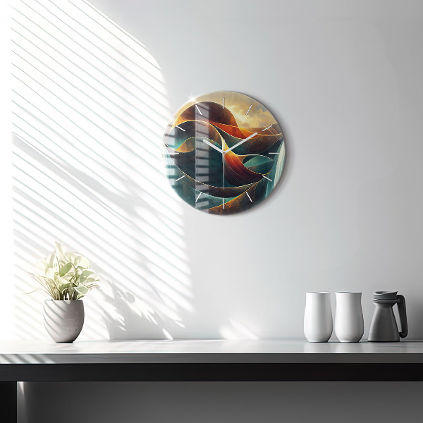 Orologio rotondo in vetro Cascata che scorre