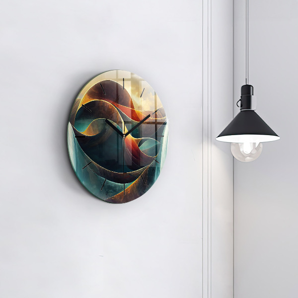 Orologio rotondo in vetro Cascata che scorre