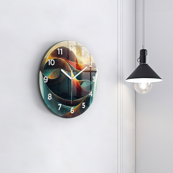 Orologio rotondo in vetro Cascata che scorre