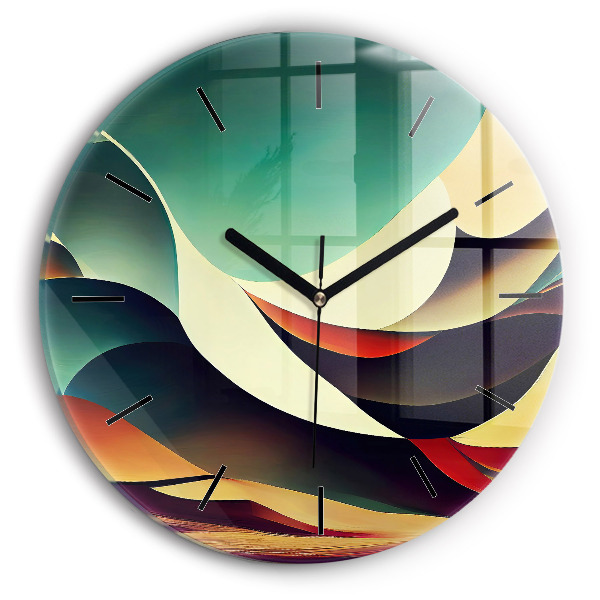 Orologio rotondo in vetro Sfondo di linee astratte