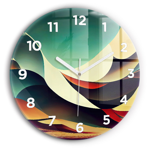 Orologio rotondo in vetro Sfondo di linee astratte