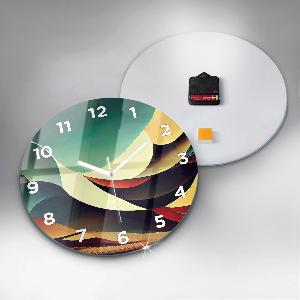 Orologio rotondo in vetro Sfondo di linee astratte