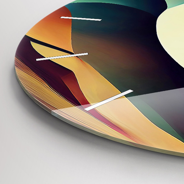 Orologio rotondo in vetro Sfondo di linee astratte