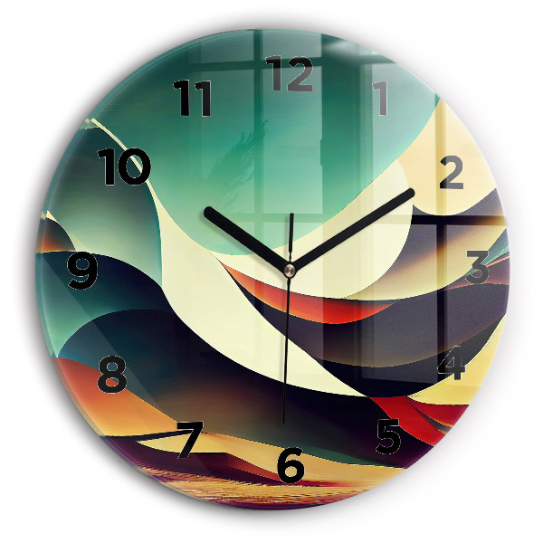 Orologio rotondo in vetro Sfondo di linee astratte