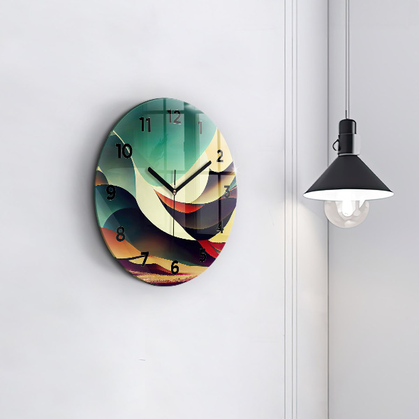 Orologio rotondo in vetro Sfondo di linee astratte