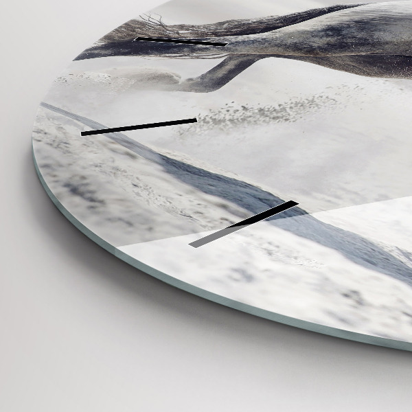 Orologio rotondo Cavallo bianco al galoppo