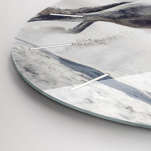 Orologio rotondo Cavallo bianco al galoppo