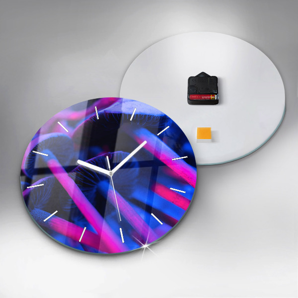 Orologio rotondo in vetro Funghi magici colorati