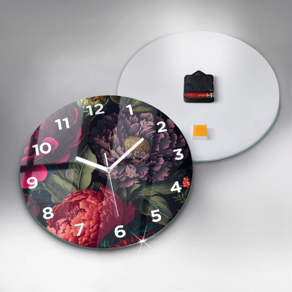 Orologio rotondo in vetro Mazzo di fiori d'epoca