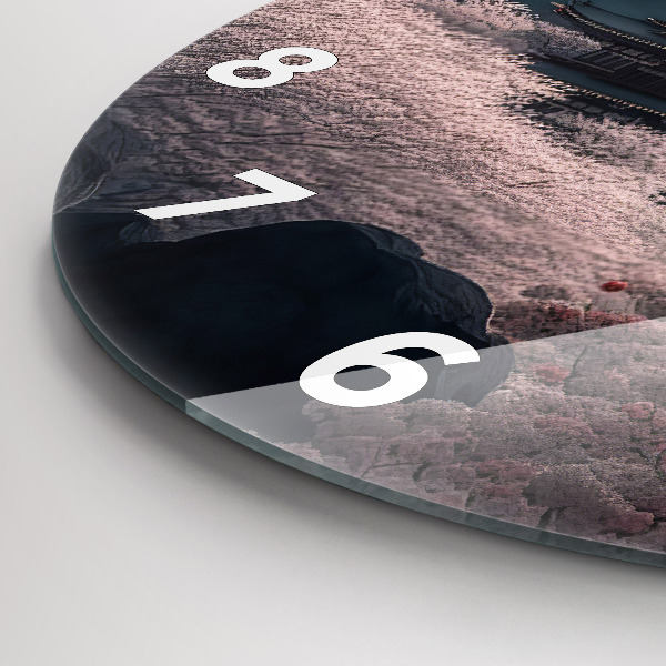 Orologio rotondo in vetro Torre e fiori in Asia