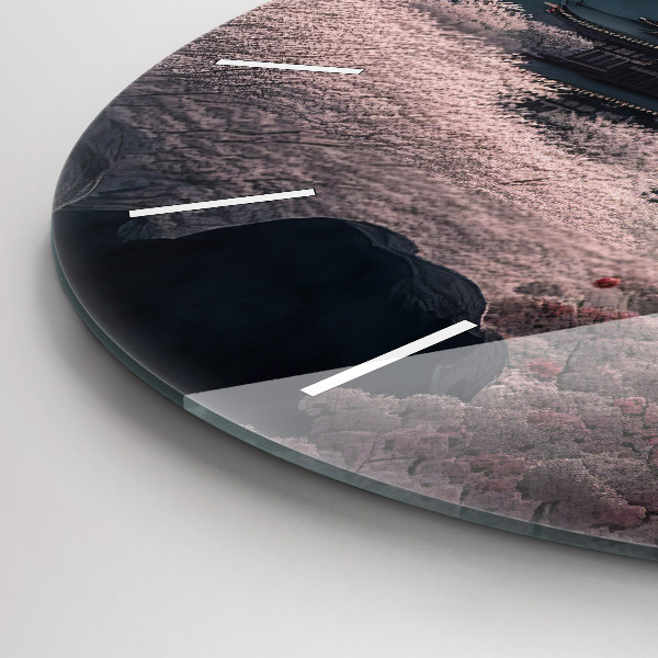 Orologio rotondo in vetro Torre e fiori in Asia