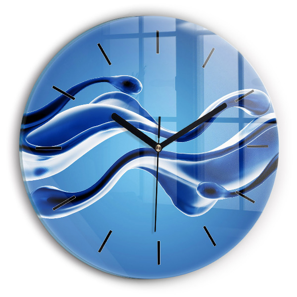 Orologio rotondo in vetro Astrazione liquida