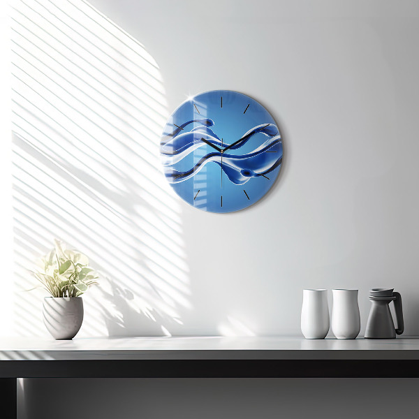 Orologio rotondo in vetro Astrazione liquida