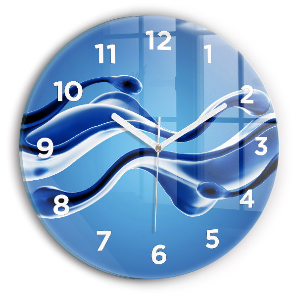 Orologio rotondo in vetro Astrazione liquida