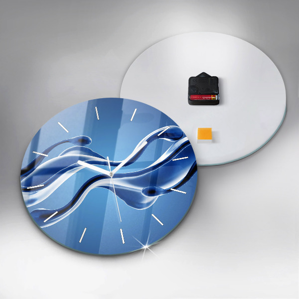 Orologio rotondo in vetro Astrazione liquida