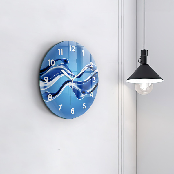 Orologio rotondo in vetro Astrazione liquida