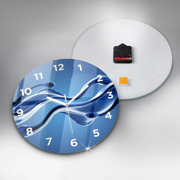 Orologio rotondo in vetro Astrazione liquida