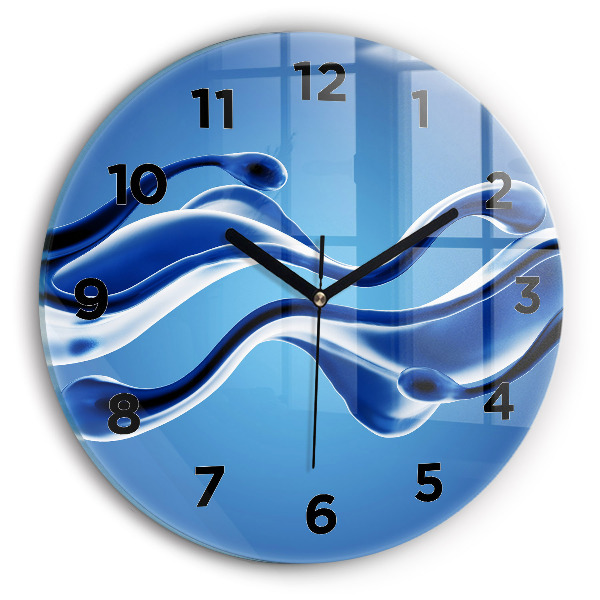 Orologio rotondo in vetro Astrazione liquida
