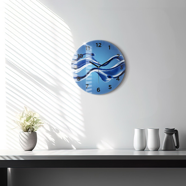 Orologio rotondo in vetro Astrazione liquida
