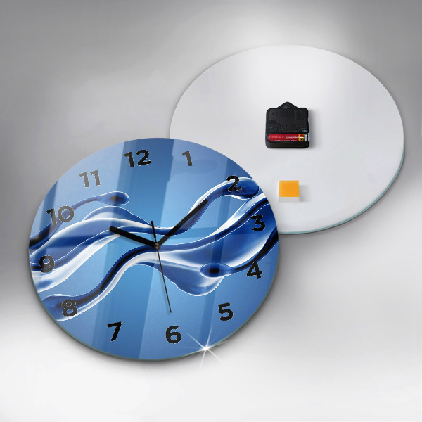 Orologio rotondo in vetro Astrazione liquida