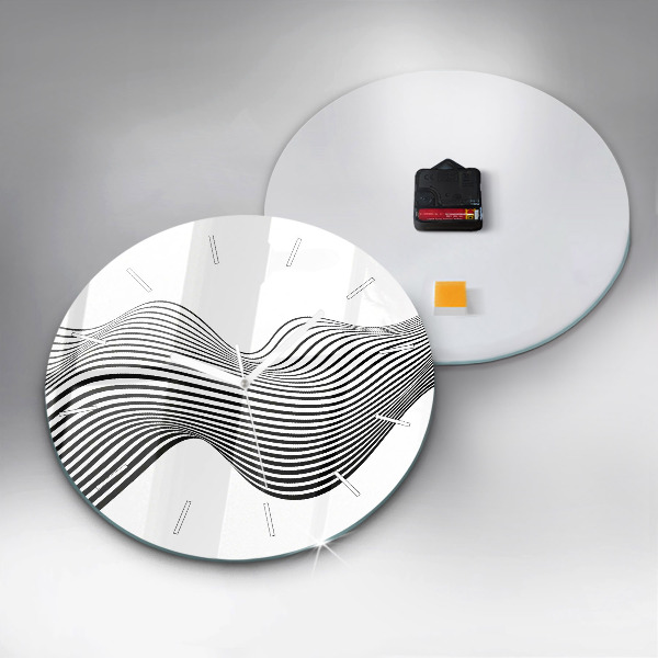 Orologio rotondo in vetro Arte in bianco e nero