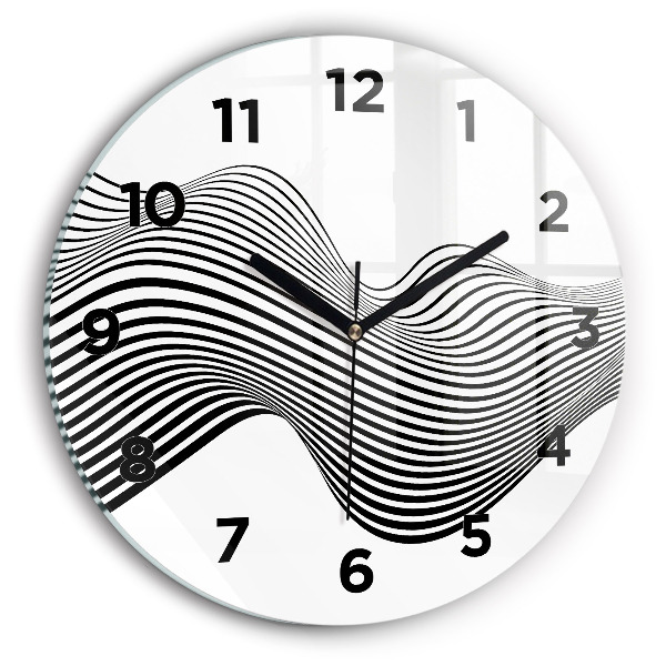 Orologio rotondo in vetro Arte in bianco e nero