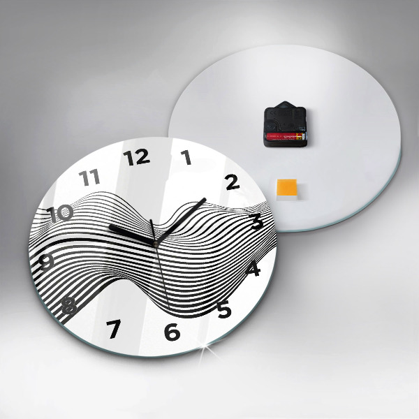 Orologio rotondo in vetro Arte in bianco e nero