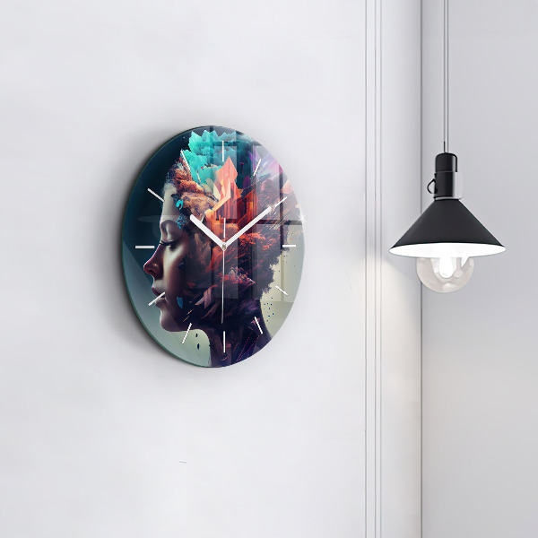 Orologio rotondo in vetro Donna astratta