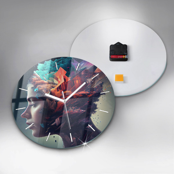 Orologio rotondo in vetro Donna astratta