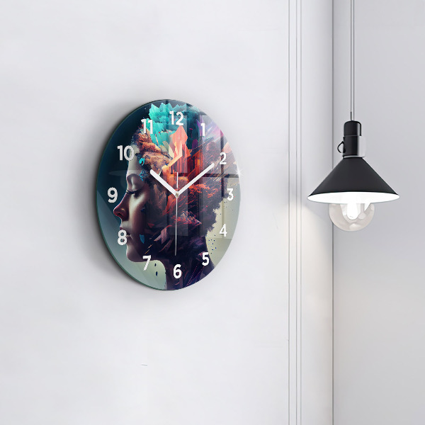 Orologio rotondo in vetro Donna astratta