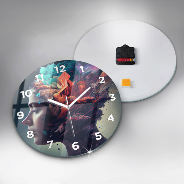 Orologio rotondo in vetro Donna astratta