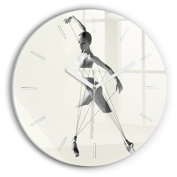Orologio rotondo in vetro Ballerina astratta