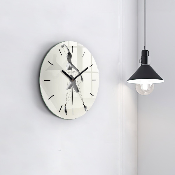 Orologio rotondo in vetro Ballerina astratta