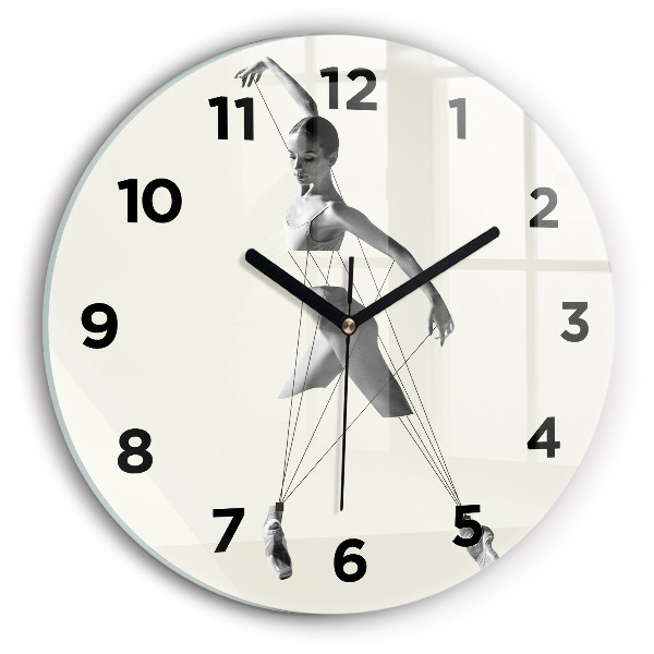 Orologio rotondo in vetro Ballerina astratta
