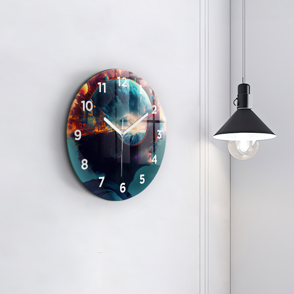 Orologio rotondo in vetro Mondo futuristico
