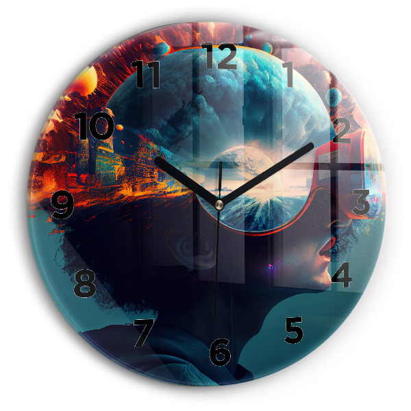 Orologio rotondo in vetro Mondo futuristico