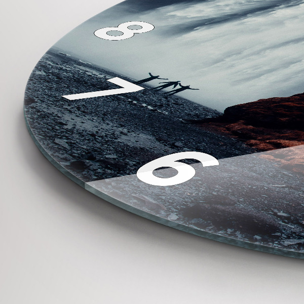 Orologio rotondo in vetro Paesaggio della cascata Islanda