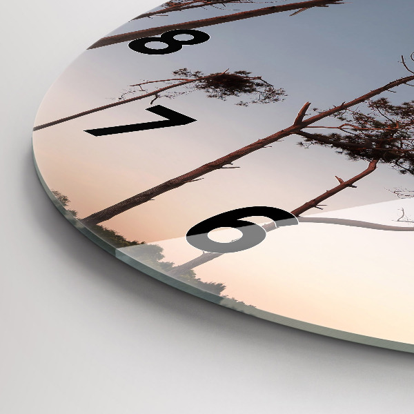 Orologio rotondo in vetro Mezzaluna e alberi