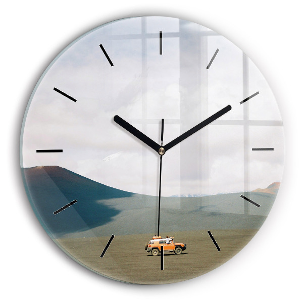 Orologio rotondo in vetro Veicolo nel deserto della Kamchatka