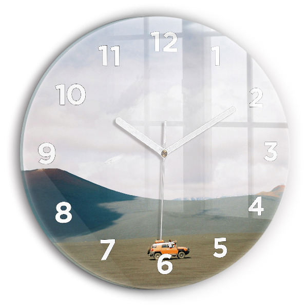 Orologio rotondo in vetro Veicolo nel deserto della Kamchatka