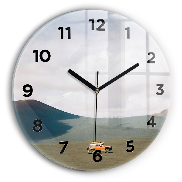 Orologio rotondo in vetro Veicolo nel deserto della Kamchatka