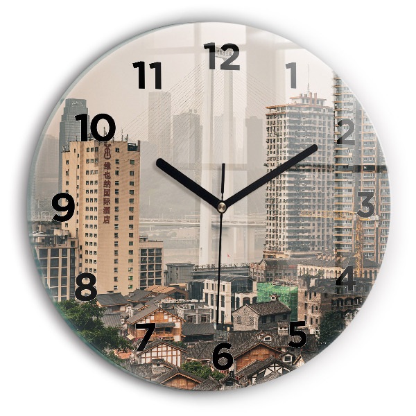Orologio rotondo in vetro Città vecchia di Chongqing