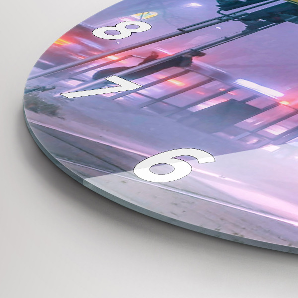 Orologio rotondo Varsavia nella nebbia