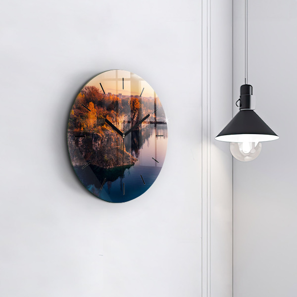 Orologio rotondo in vetro Lago di Cracovia Zakrzówek