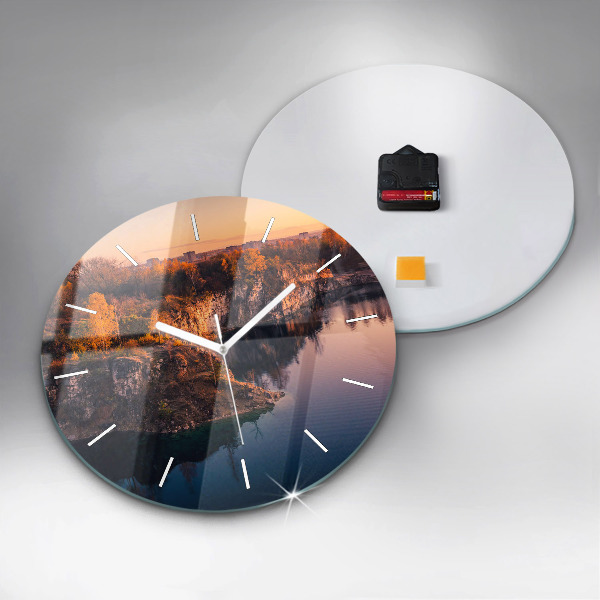 Orologio rotondo in vetro Lago di Cracovia Zakrzówek